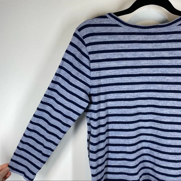 J. Crew Side Zipper Blue Striped Dress - Picture 8 of 10